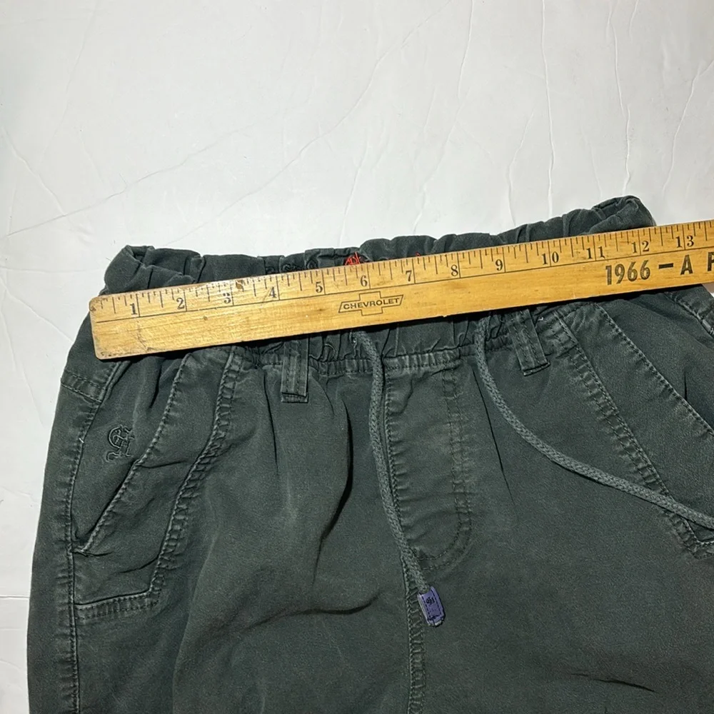 Castro army green Casual Cargo Pant unisex multi pocket utility drawstring waist